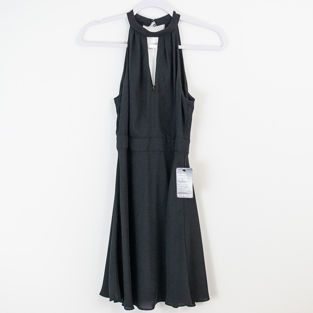 Express Sleeveless Chiffon Black Dress Size 2 NWT